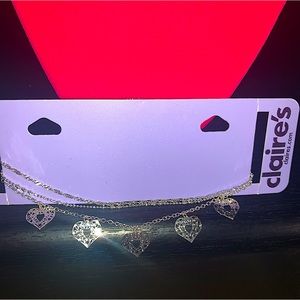 SOLD 🚫 NWT Fairy Heart Charm 3 Pair Silver Heart Choker